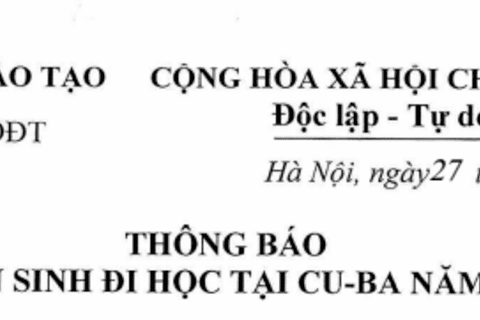 THONG BAO TUYEN SINH DI HOC TAI CU-BA NAM 2025