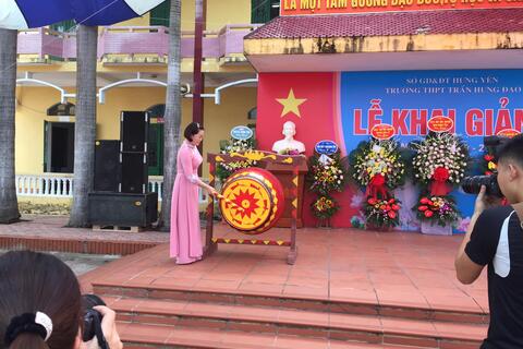 Một số hình ảnh trong lễ khai giảng của thầy và trò trường THPT Trần Hưng Đạo