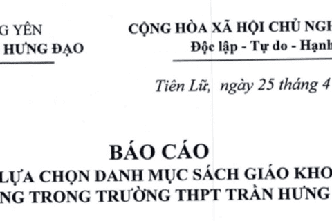 Danh mục sách giáo khoa LỚP 10 sử dụng trong trường THPT Trần Hưng Đạo năm học 2024 2025