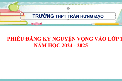 PHIẾU ĐĂNG KÝ NGUYỆN VỌNG VÀO LỚP 10 NĂM HỌC 2024 - 2025