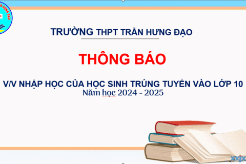 Thông báo V/v nhập học của học sinh trúng tuyển vào lớp 10 năm học 2024 - 2025